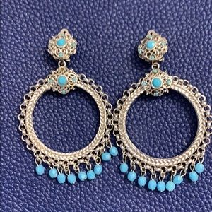 Jose & Maria Barrera turquoise clip earrings
